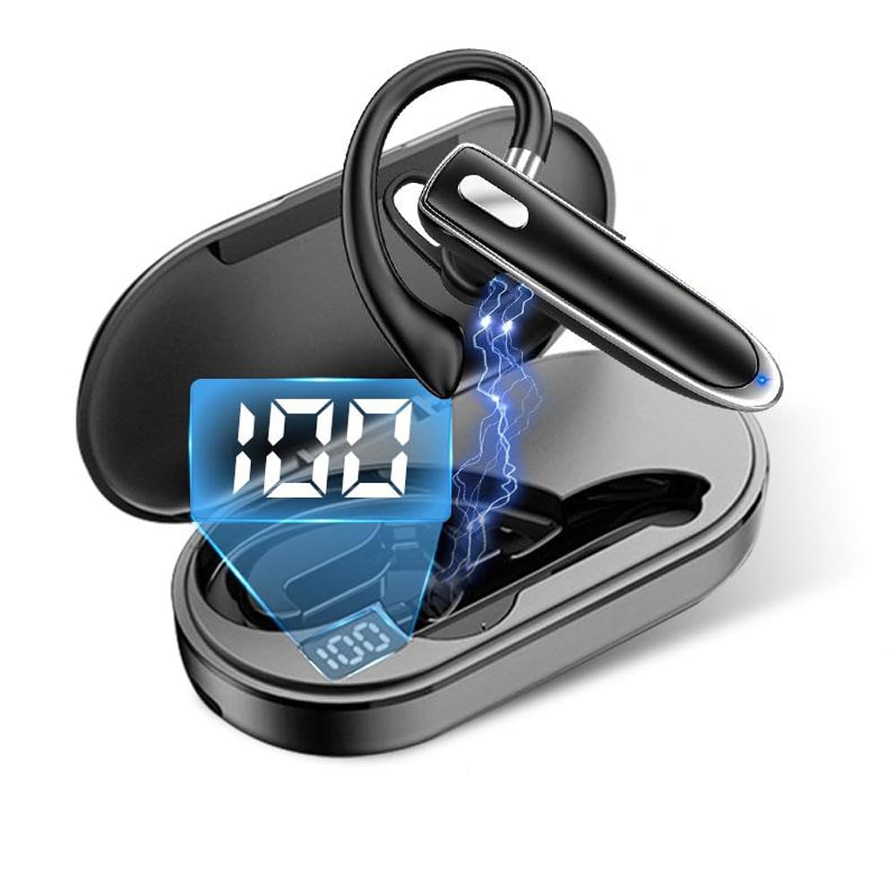 

[Новинка 2024] Bluetooth-гарнитура, Одно ухо, Накладные, Bluetooth 5.3 Наушники, Бинауральная совместимость, Одновременное подключение двух устройств, 100