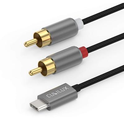 Cubilux USB C To RCA Stereo Audio Type C To RCA Output AUX Compatible with iPhone Pro iPad Pro iPad Air Samsung Pixel 3M Cable, Cord, 16/15 Max,