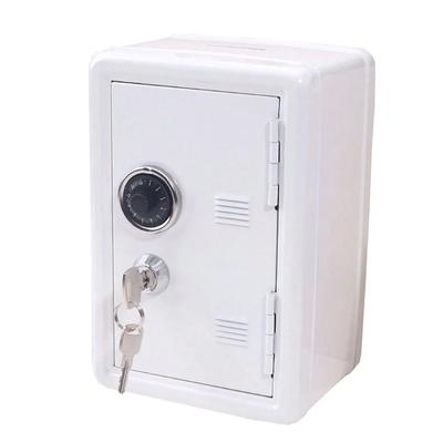 1 PC Solid Color Coin-operated Metal Piggy Bank, Secure Cash Storage Box with Combination Lock  Key, Desktop Decoration Product