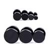 Minimalist Barbell Earrings for Men and Women, Black Round Polished Steel Screw Back Set, 10 Pieces for Daily Use