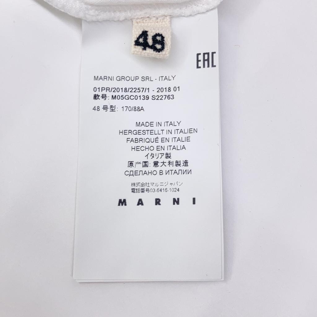 MARNI [xMARIA MAGDALENA SUAREZ] M05GC0139 18Stainless Steel White Print T-Shirt tops 48 whiteUsed
