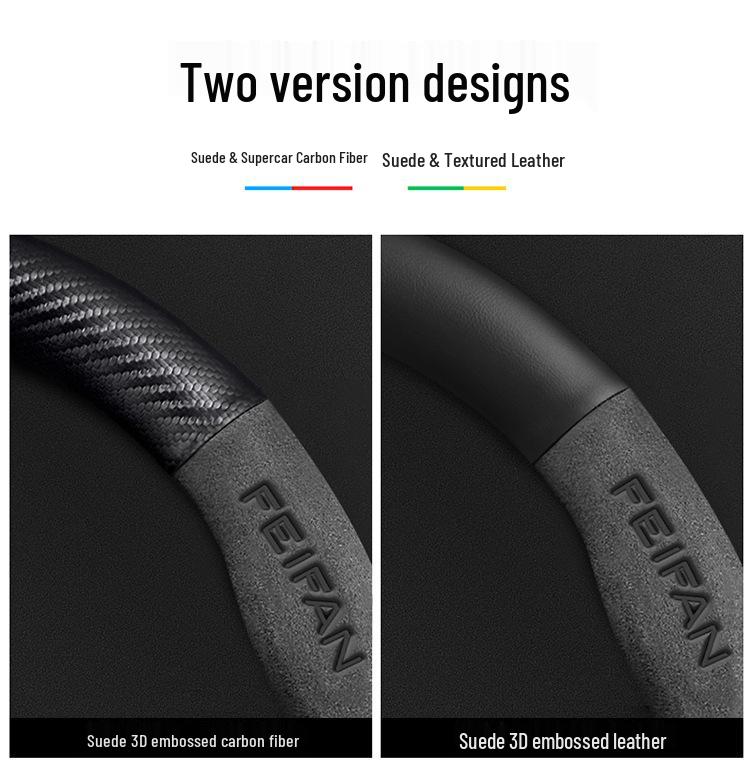 Suede Leather Steering Wheel Cover for Rising Auto F7, ER6, MARVEL R, R7