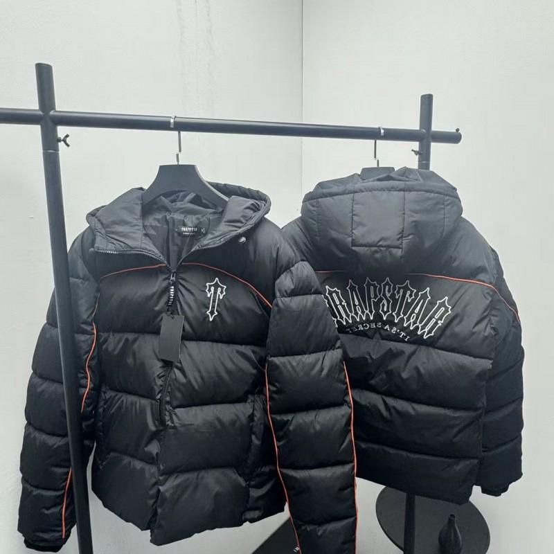 Herren Oversized Kapuzen-Baumwoll-Pufferjacke Mit Besticktem Streetwear Wintermantel