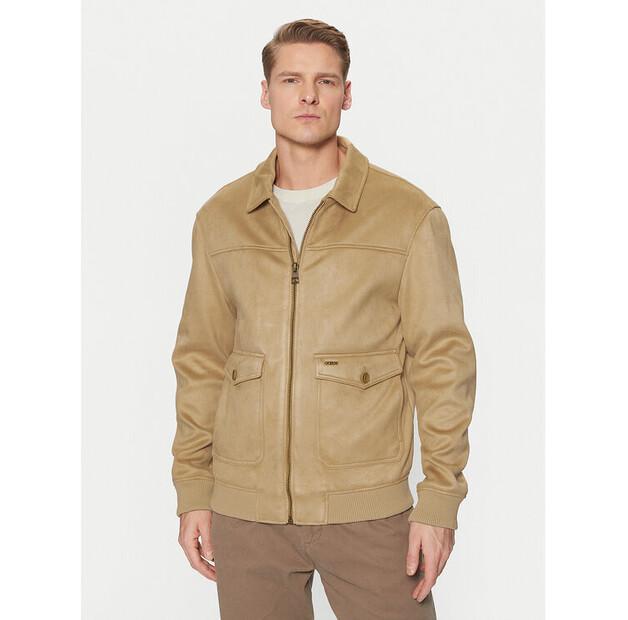 

Демисезонная куртка Guess M5RL01 WGU72 бежевая, стандартный крой XXL