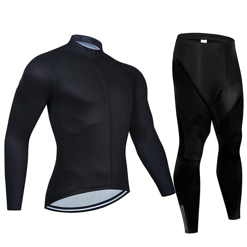 Fluorescent Color Spring Long Sleeve Cycling Jersey Sets Breathable Long Sleeve Men's MTB Bicycle Clothing Suits Roupa Ciclismo