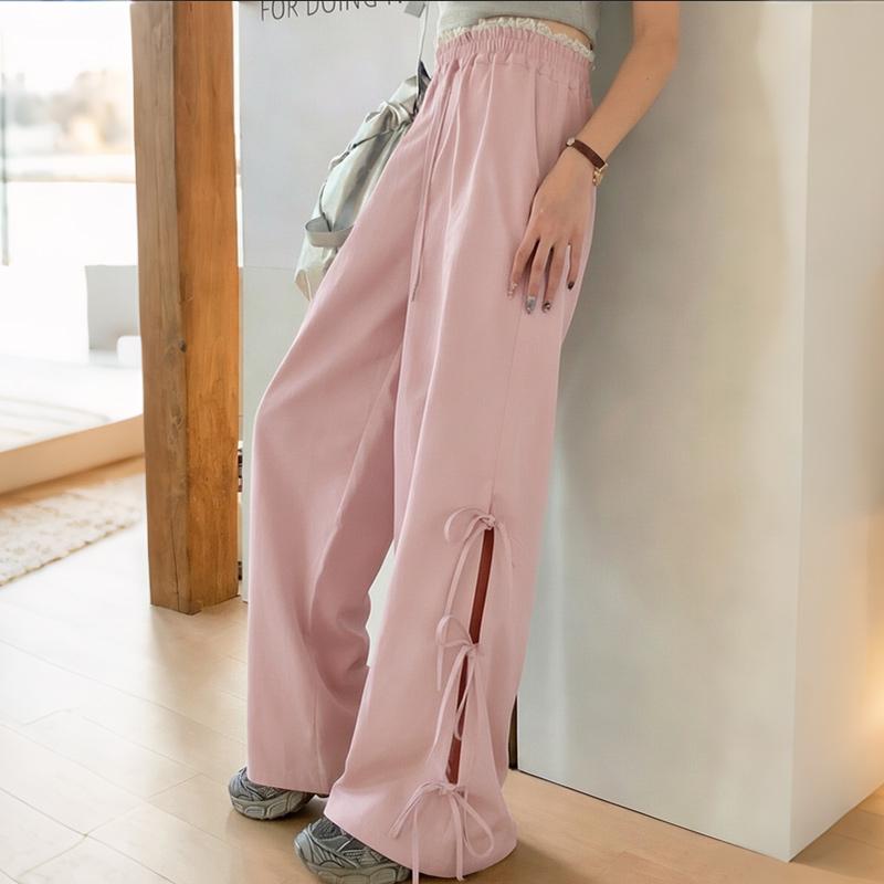 ZANZEA Women Lace Splice Elastic Waist Loose Casual Long Pants M