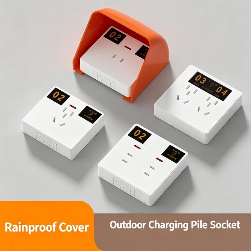 Outdoor Charging Outlet Weather Cover with Plastic Hood for 86 Type Switches Wall Socket Area