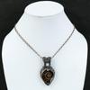 Ammonite Fossil Pendant Copper Wire Wrapped Pendant Rainbow Moonstone Pendant Handmade Copper Jewelry Gift For Her Wrapped Gemstone Pendant