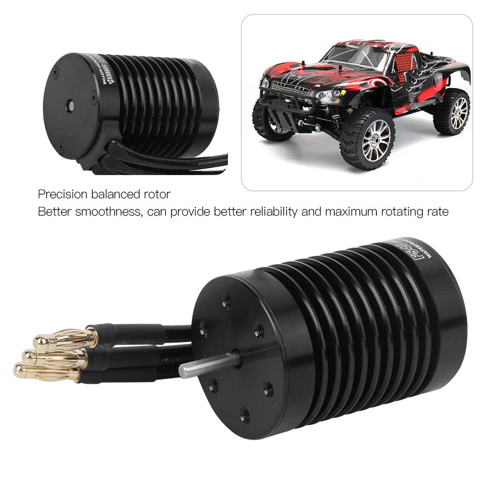 F540 Waterproof 4-Pole Non-Inductive Brushless Motor for 1/10 RC Cars, High-Performance Electric Motor, 3300KV
