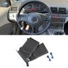 For BMW E39 E46 X5 E53 Z3 E36 Car Steering Wheel Cover Hand Stitched Black-red Blue Line Perforated Leather W/ Needles & Threads