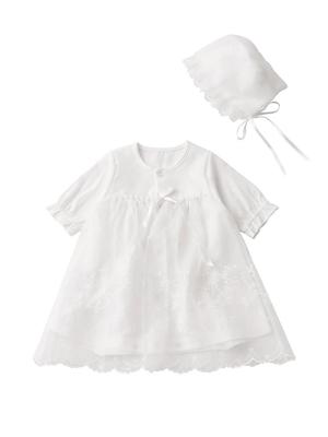 Baby Made in Japan Neugeborenen Sommer Zeremonie Kleid Hut Set Schrein Besuch Entladung Off White [Think Bee] & 50-70