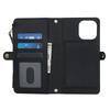 For iPhone 16 Pro Max Wallet Case Magnetic Detachable PU Leather Phone Cover with 2 Straps