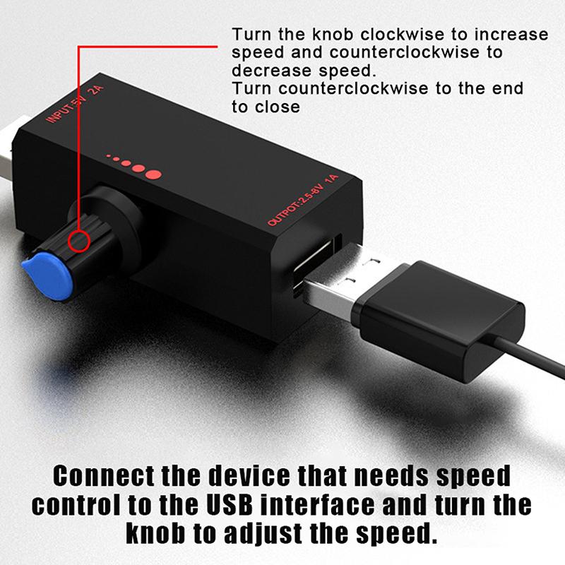 5W Dc5V2A Fan Induction Speed Controller With Switch Usb Protection Type-C Usb Laptop Cell Phone Cooling Fan Controller