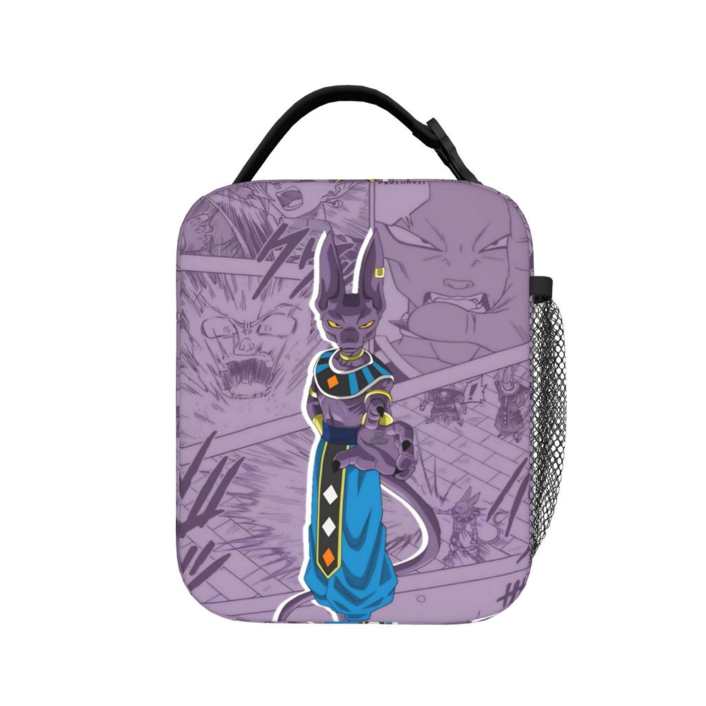 DBZ Beerus CATS Insulated Lunch Bag Portable Meal Container Thermal Bag Tote Lunch Box Work Outdoor Bento Pouch