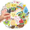 50PCS Cute Cartoon Stickers Animal Fruits Inspirational Stickers Vinyl Waterproof Decals Packs for Laptop Bumper Skateboard