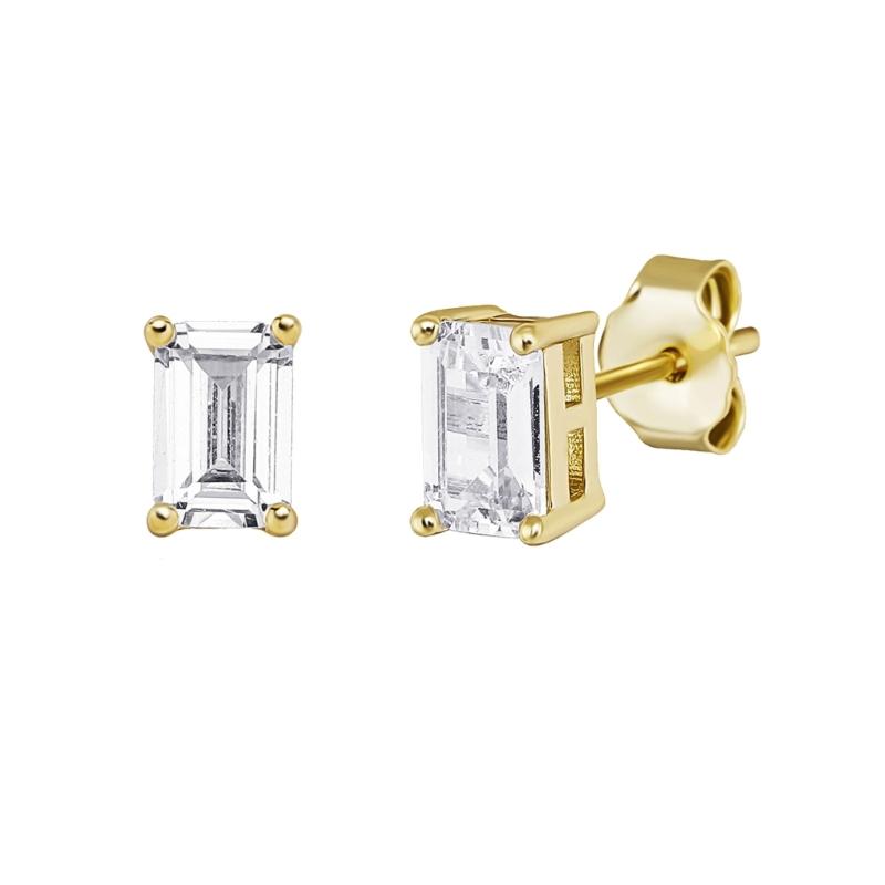 

Elegant Crystals Rhinestones Ear Studs Square Gemstones Fashion Accessory Sturdy Brass Metal for Women 2mm