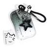 [Newseego] Pass Case, Card Holder, Cute Women's IC Card Case, Trading Card Case, Slide Cover Design, Slim, Vertical, with Keychain and Strap, for