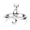 Ladies' Silver Cat Ring, Can Be Opened And Adjusted In Size, Simple And Fashionable Ring, Versatile Accessory Jewelry.