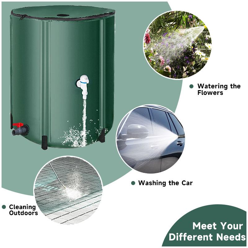 Portable Foldable Rainwater Collection Barrel - Large Capacity Outdoor Water Storage Solution