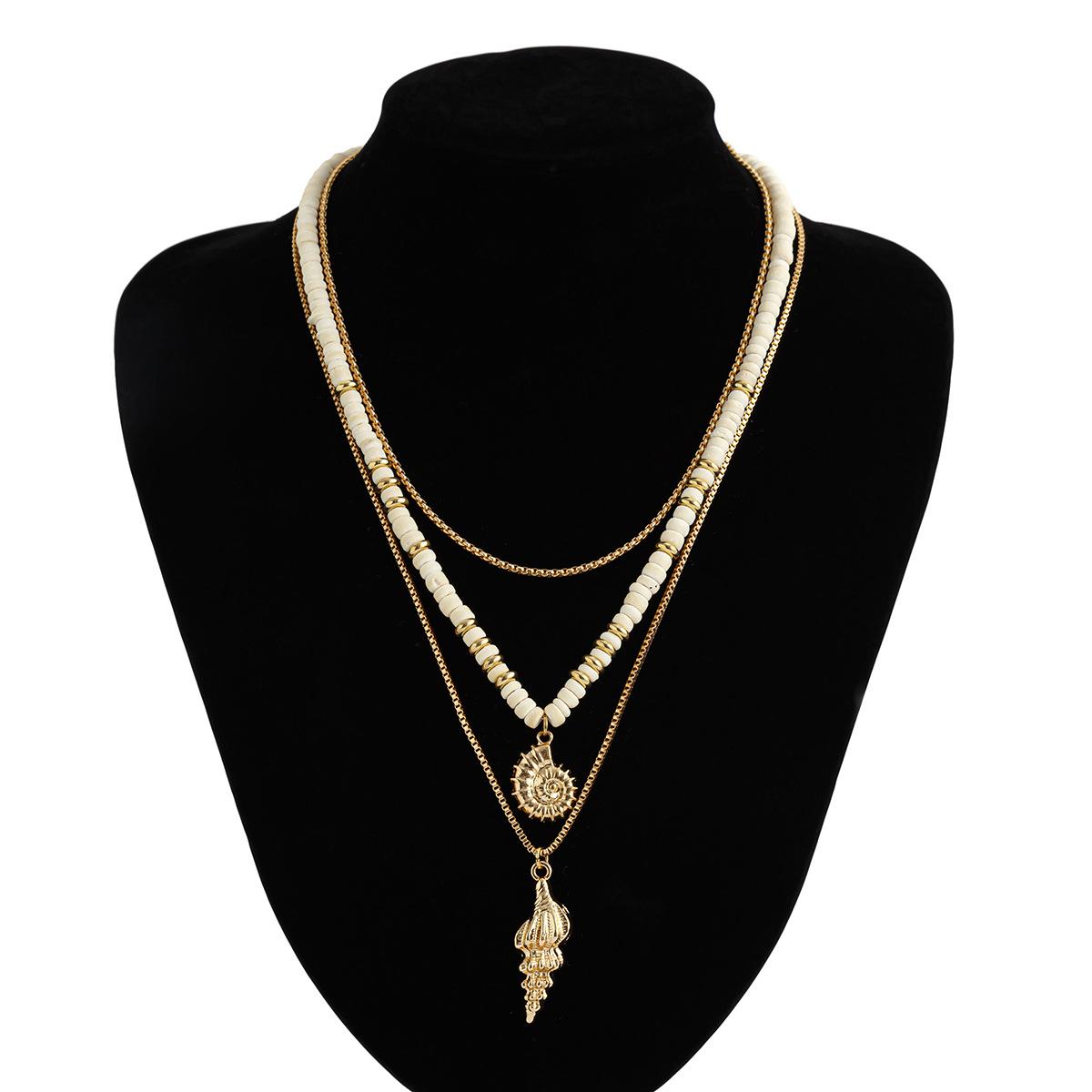 

Men Beach Coconut Shell Seashell Necklace Hip Hop Unique Layered Choker Chain Accessories