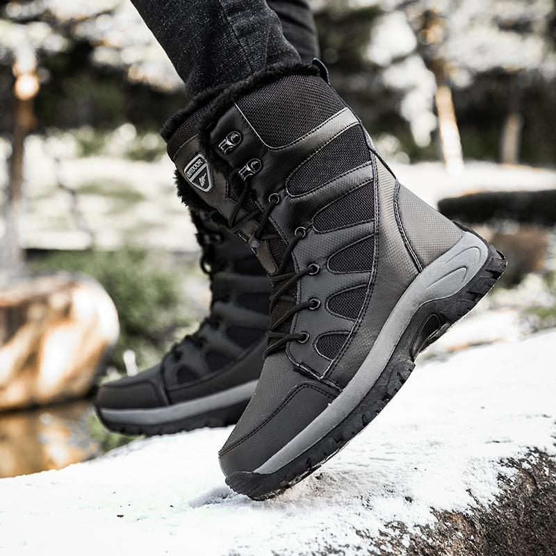 Fashion New Ankle Boots Men's Snow Boots Winter Warm Lace Up Men's Casul Shoes Wool Plush Winter Boots Outdoor Work boots Zapatos Hombre