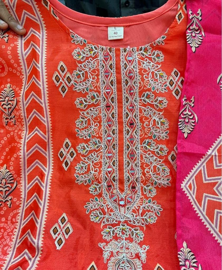 Beautiful Designer Chinon Kurti Set Women Bollywood Party Wear Kurta Pant Dupatta Set Salwar Kameez