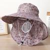 Face Mask Sunshade Shawl Cap Printing Agricultural Work Hat Fashion Wide Brim Sun Hat  Summer