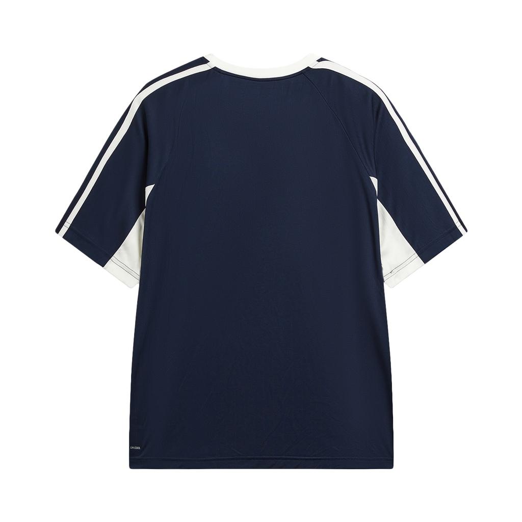 Li-Ning Sport Lifestyle Series Logo Letter Color Block Round Neck T-Shirt Men Tops ATSW265-2