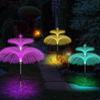 Outdoor Color-Changing LED Jellyfish Garden Lights with Solar Fiber Optics