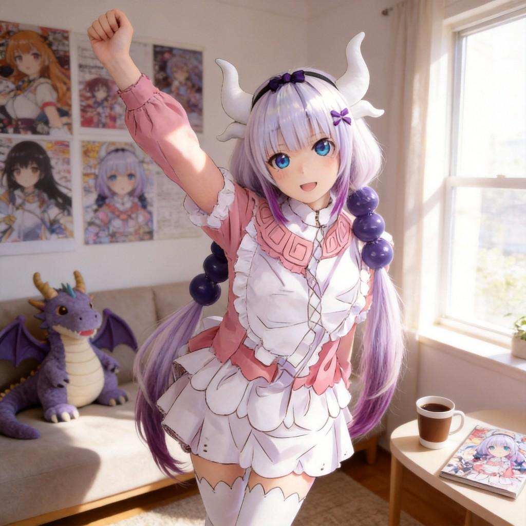 Miss Kobayashis Dragon Maid Cosplay Wig With High Temperature Silk For Enthusiasts