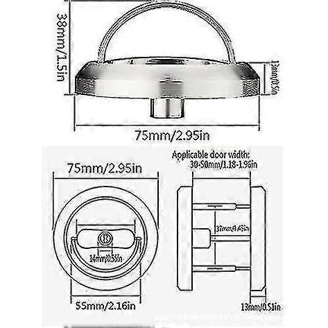 Round Pocket Door Lock, With 3 Keys, 304 Stainless Steel, For Bedroom, Kitchen, Bathroom, Laundry Room - RIpj