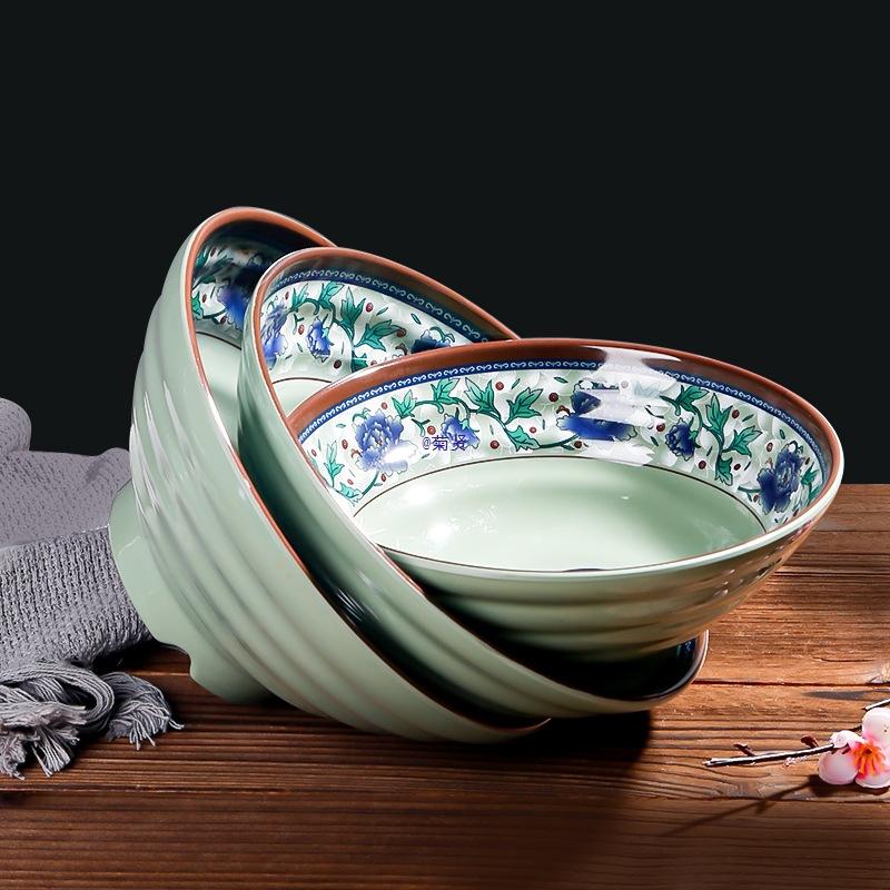 Plastic Ramen Bowl Thickened BPA Free Unbreakable Reusable Bowl for Home Restaurant Travel Use