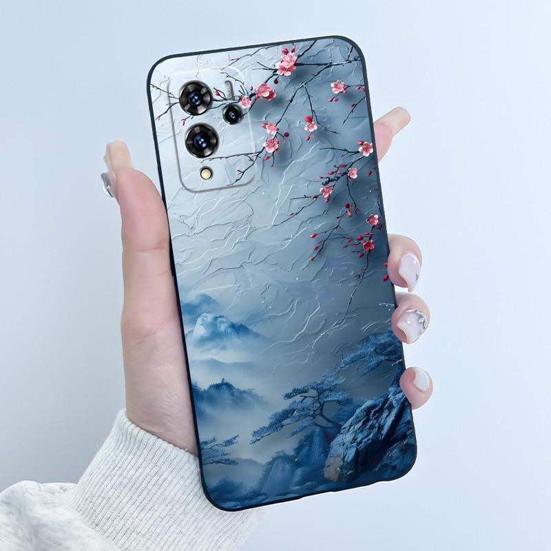 Cute Cartoon Case For ZTE Blade V40 Pro Capa Shockproof Fundas Printing Shell Protective Cover Soft Silicone Black Casing Coque