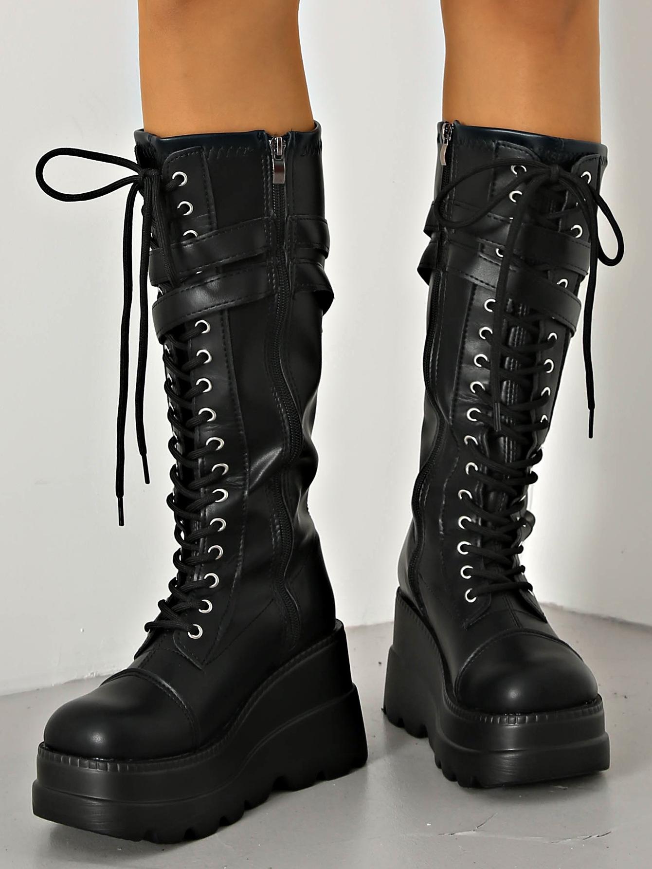 Winter leather cotton shoes velvet warm high top cotton leather shoes outdoor non-slip cotton boots snow boots 36