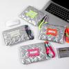 Silver Lingge Bow Pattern Coin Purses Small Canvas Coin Wallet Lady Girls Earphone Coin Key Money Storage Bag Zipper Pouch