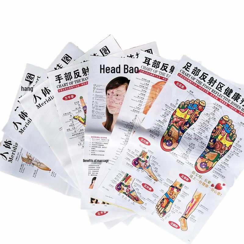 

Comprehensive Acupoint Diagram: Human Body, Ear, Foot, Sole & Palm Charts for Massage Therapy and Tuina