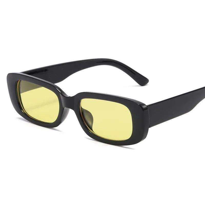 Women Small Rectangle Sunglasses Unisex Vintage Anti-glare UV400 Shades Eyewear Outdoor Riding Car Driving Eye Protection