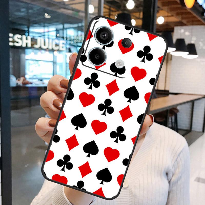 Spades Poker Play Cards Ace Art Case For Xiaomi Redmi Note 13 Pro 10 11 12 14 15 Pro Plus Redmi 15C 14C 10C 12C 13C 15 Cover
