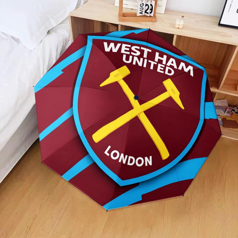 1PC West Football Printed Umbrella Folding umbrella, automatic umbrella 8-Frame for Travel, camping Fan gifts Christmas Gifts