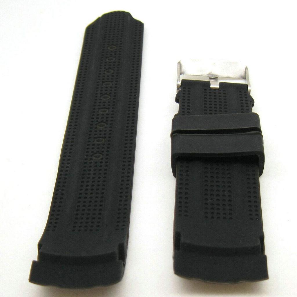 G24 20mm Waterproof Black Silicone Rubber Curved End Dive Watch Band Strap