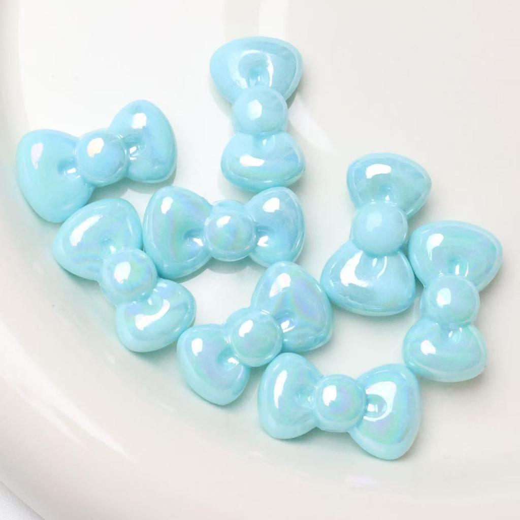 Colorful Electroplated AB Beads Bowtie DIY Phone Chain Lanyard Shoe Flower Accessory