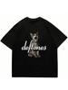 Süßes Katze Hört Musik Aufgedrucktes T-Shirt Sommer Damen Lässiges Kurzarm-T-Shirt Herren Harajuku Mode Street Style T-Shirts Tops
