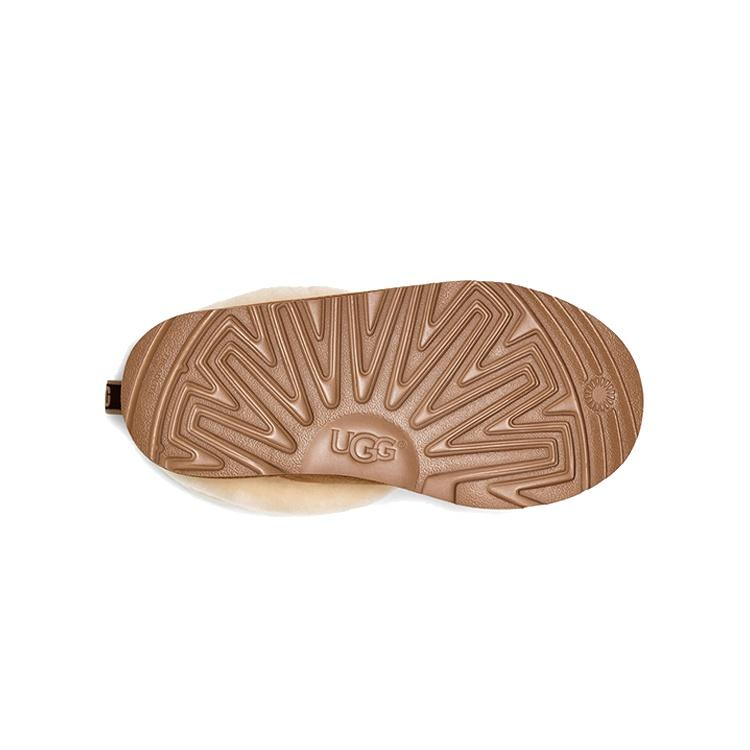 (PS) UGG Fluff Mini Quilted Fleece Lined Brown Kids' 1103612T-CHE