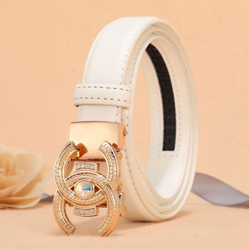 

Buckle Automatic Stylish Belt For Women Crafted From High Quality Cowhide Perfect For Trendy Ins Inspired Looks Auto White C