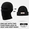 Getinfit 1Pc Winter Pullover Cap Keep Warm Prevent Cold Ear Protection Neck Guard Face Mask Two-In-One Knitted Woolen Cap Unisex