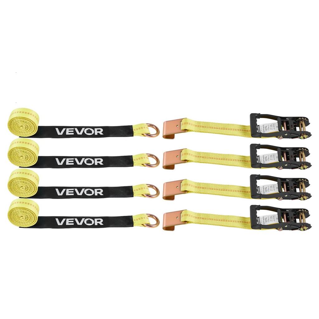 Wheel Chock Tie-Down Kit, Tire-Style Motorcycle Tie-Down System, Car Tie Down Kit with Flat Hook, Break Strength 4540 Kg & Working Load 1512 Kg