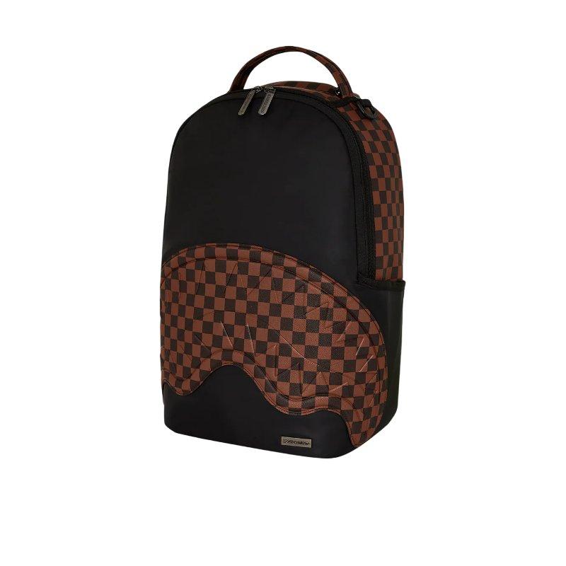 Sprayground Shark Large Logo Checkerboard Patchwork Retro Trendy Casual Student Backpack Unisex Backpack W1135744