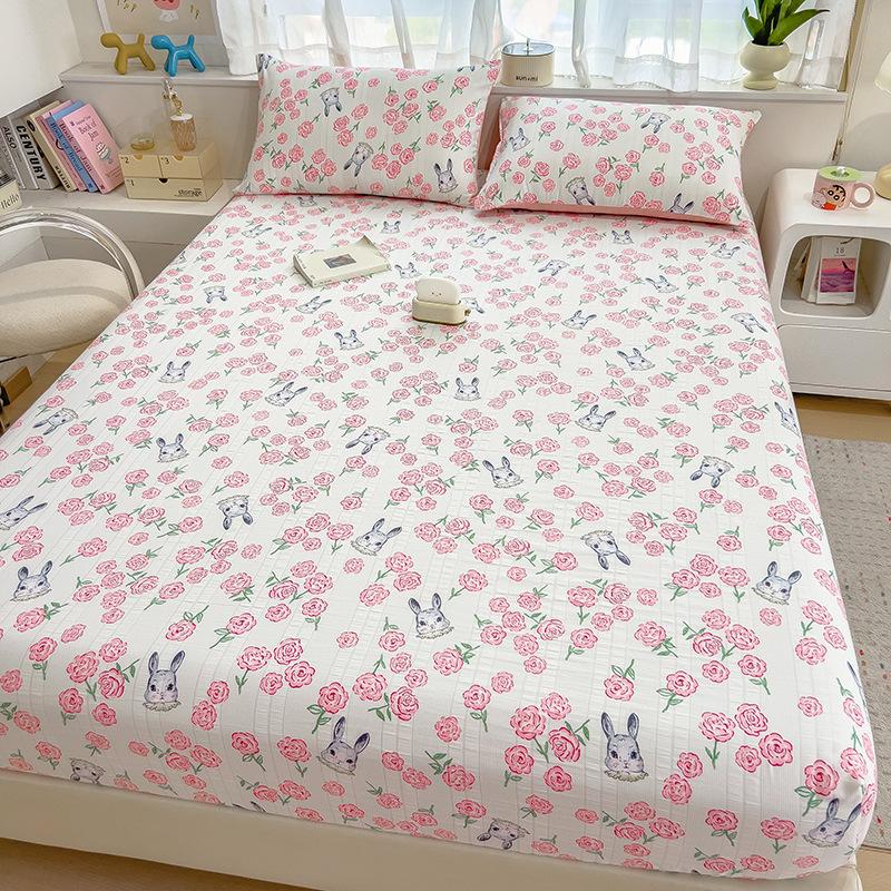 New Double-layer Gauze Bed Sheet Cover Single-piece Mattress Protective Cover Children's Single Dormitory All-inclusive Non-slip Sheets