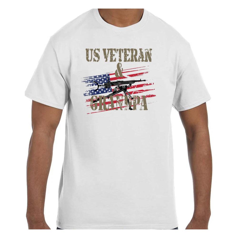 Funny Humor T shirt US Veteran and Grandpa American Flag XL
