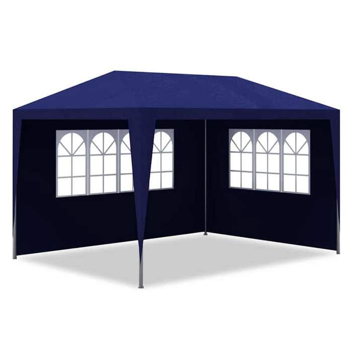 VidaXL Tonnelle Jardin Tente Réception Chapiteau Bleu 3x4 m Terrasse Pavillon 90335